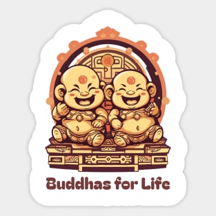 Spiritual Sibling Shirt - Buddhas for Life Tee - Unique Zen Brotherhood Apparel - Thoughtful Gift for Brothers Sticker